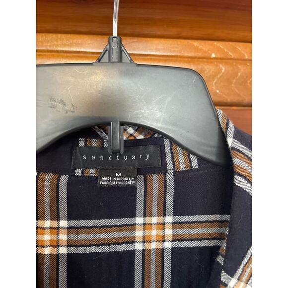 Sanctuary faux wrap button down shirt dress size M - Picture 3 of 5